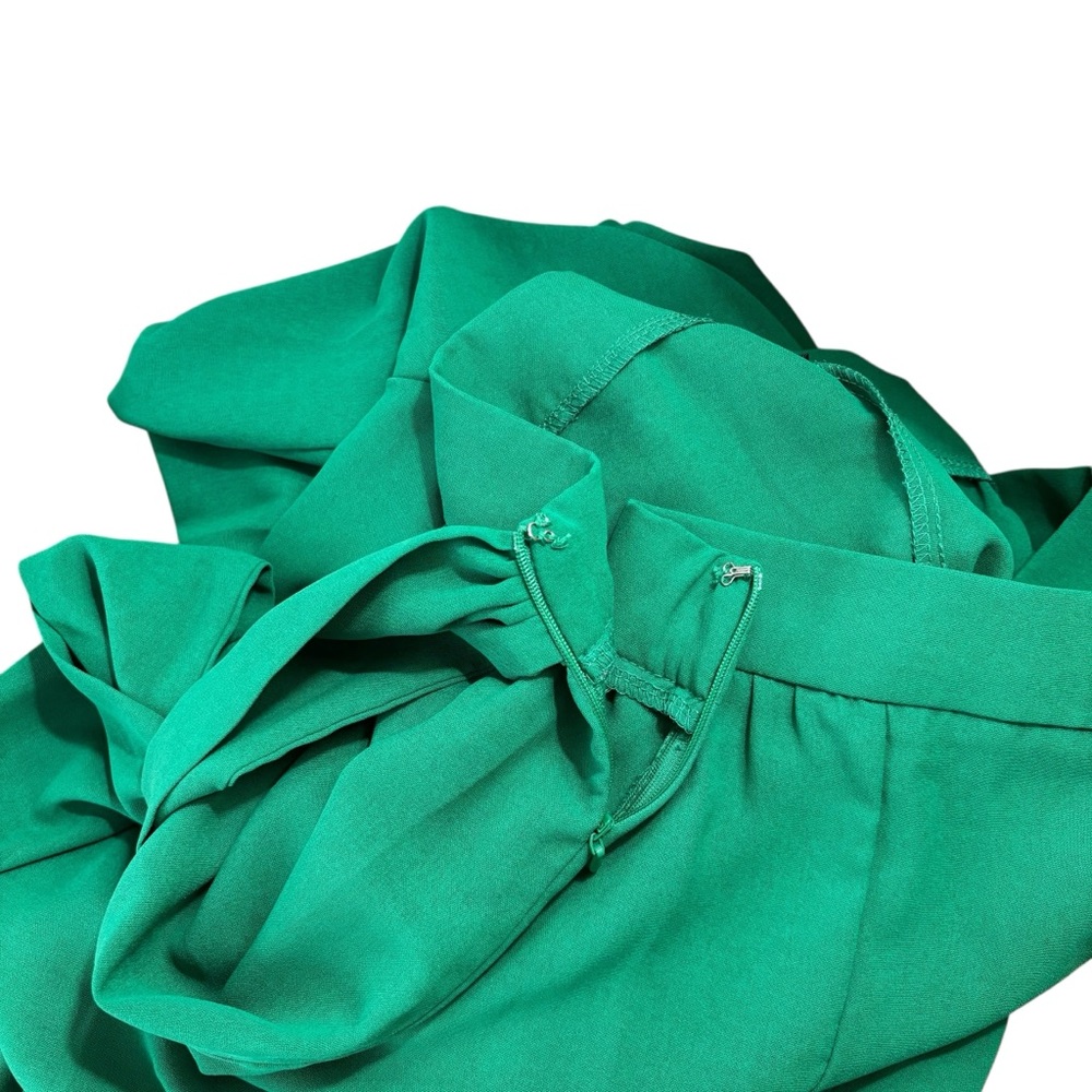 SHEIN Bae Vibrant Green Ruffled Wide Leg Pants Size 0X NWOT 10 0496 - Picture 6 of 7